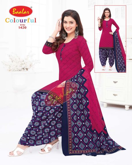 Baalar Colourful 14 Printed Cotton Casual Daily Wear Dress Material Collection